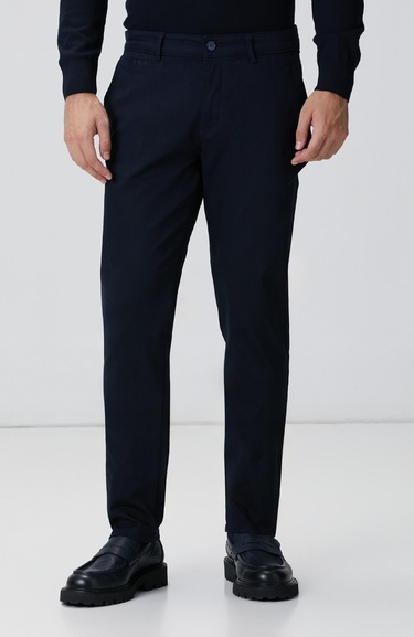  Network Erkek Lacivert Sepet Örgü Desenli Chino Pantolon