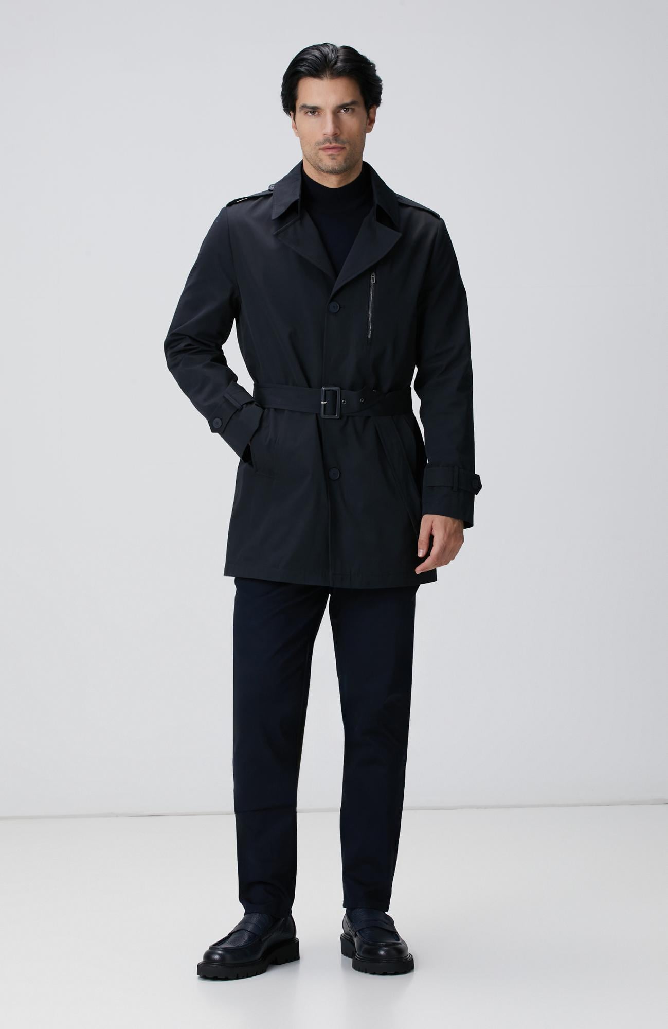  Network Erkek Lacivert Sepet Örgü Desenli Chino Pantolon