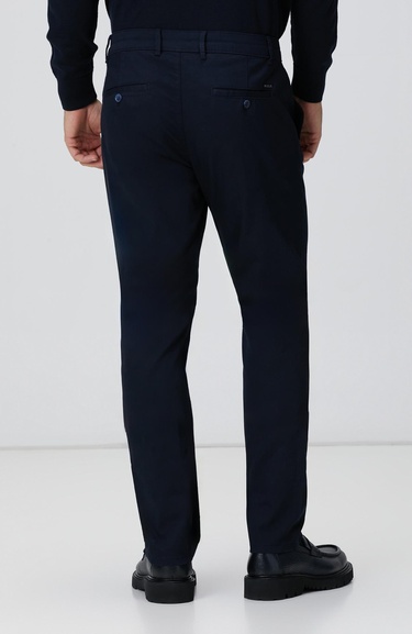  Network Erkek Lacivert Sepet Örgü Desenli Chino Pantolon