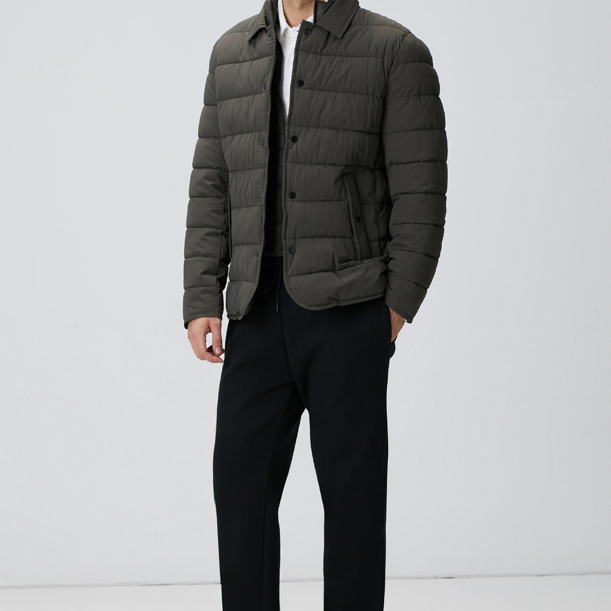 Network Erkek Kırık Beyaz Uzun Kollu Örme Gömlek