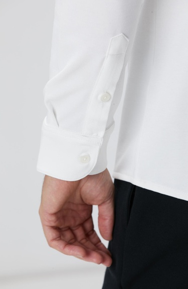  Network Erkek Kırık Beyaz Uzun Kollu Örme Gömlek