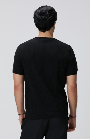  Network Erkek Siyah Jakarlı Triko Kazak