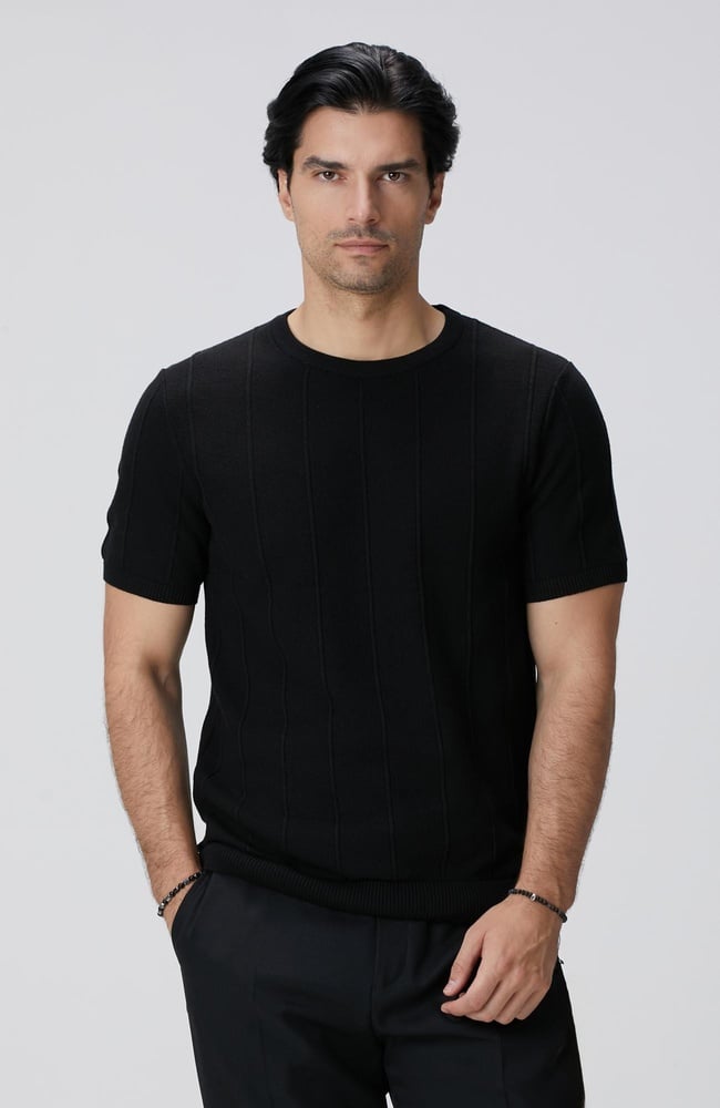  Network Erkek Siyah Jakarlı Triko Kazak