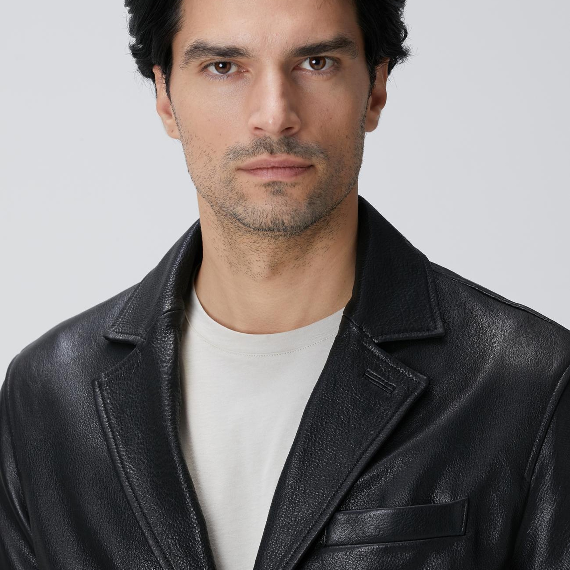 Network Erkek Siyah Deri Ceket
