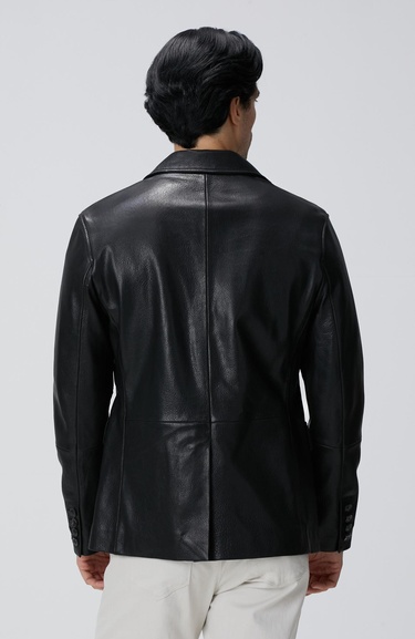  Network Erkek Siyah Deri Ceket