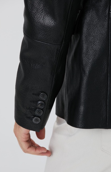  Network Erkek Siyah Deri Ceket