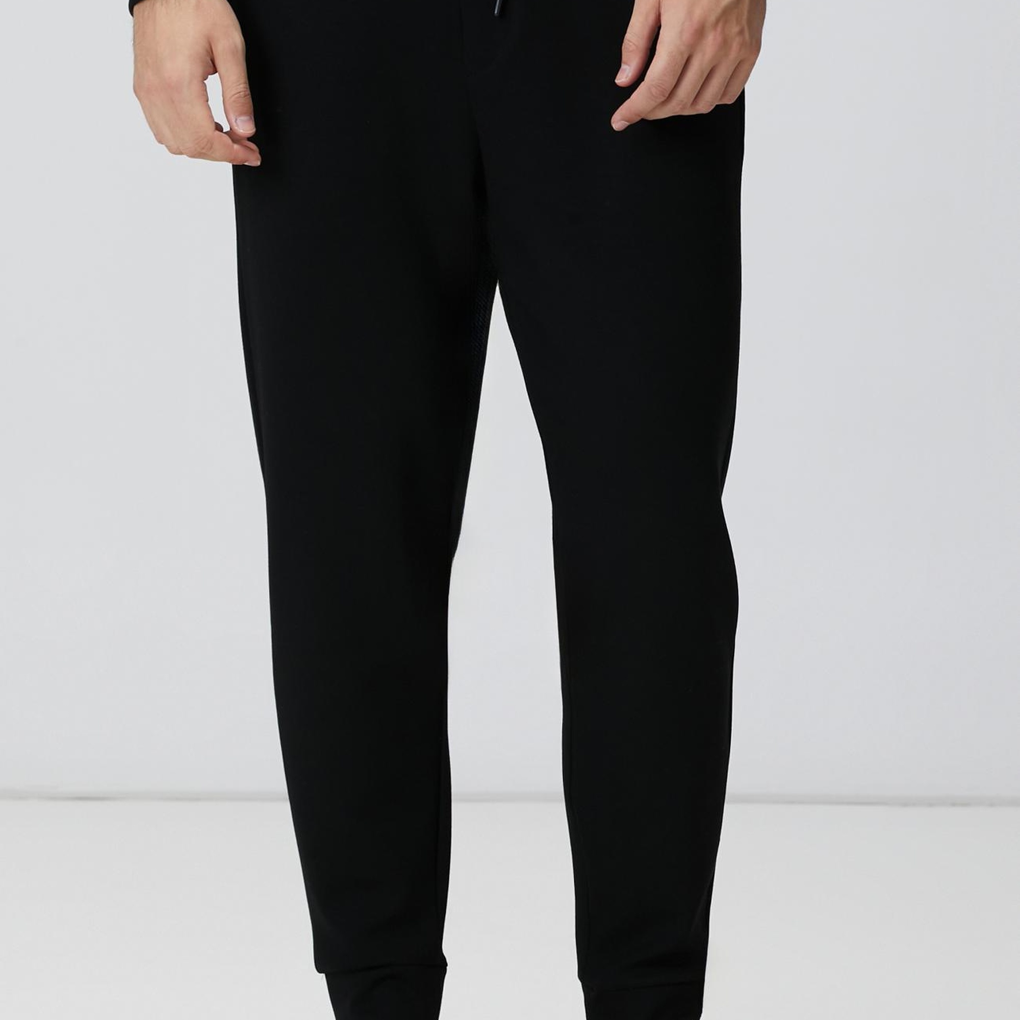 Network Erkek Siyah Yandan Cepli Basic Eşofman Altı