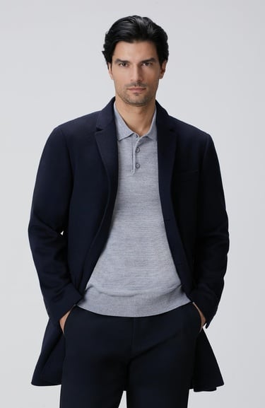  Network Erkek Limited Lacivert Kaşmir Palto