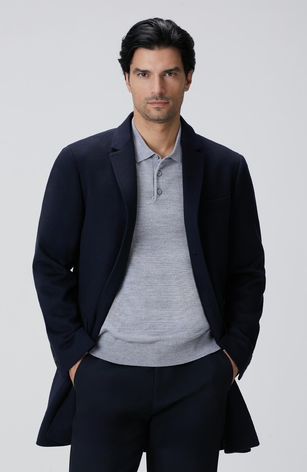  Network Erkek Limited Lacivert Kaşmir Palto