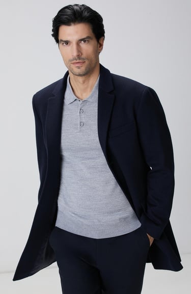  Network Erkek Limited Lacivert Kaşmir Palto