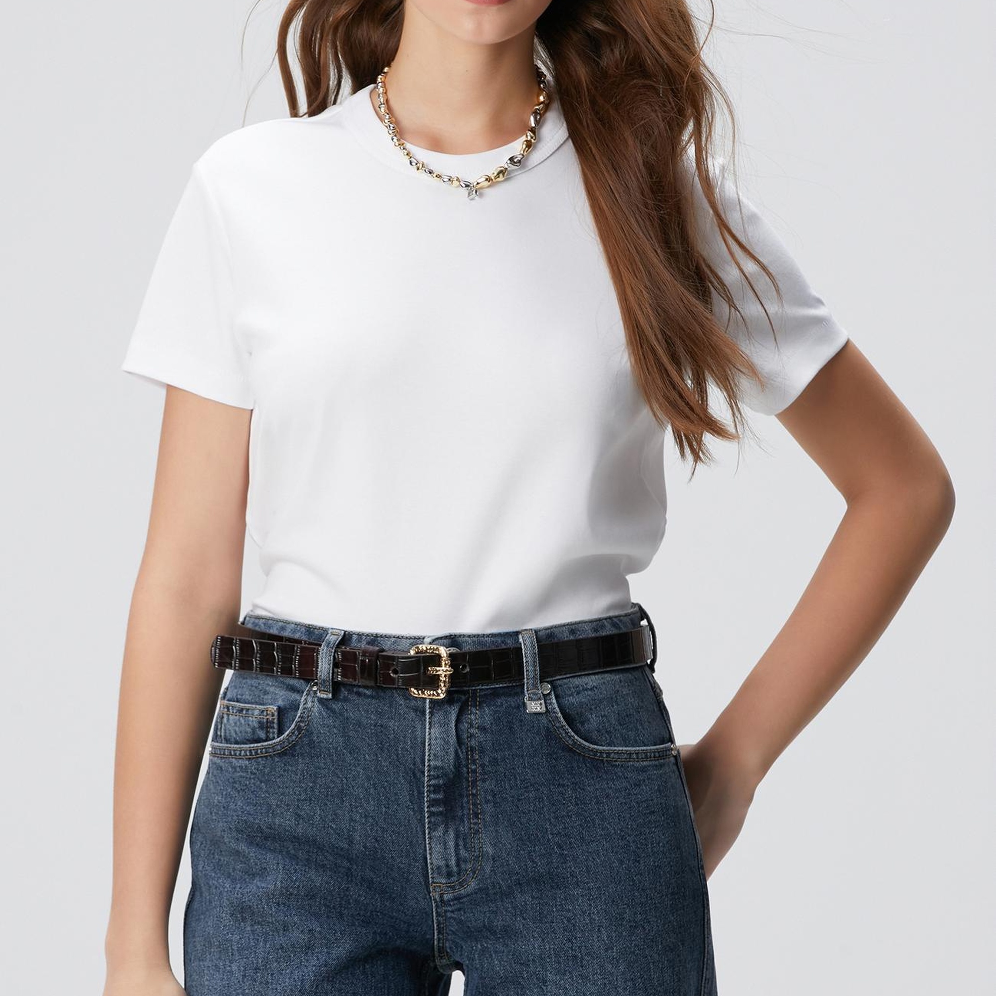 Network Kadın Kırık Beyaz Basic T-shirt