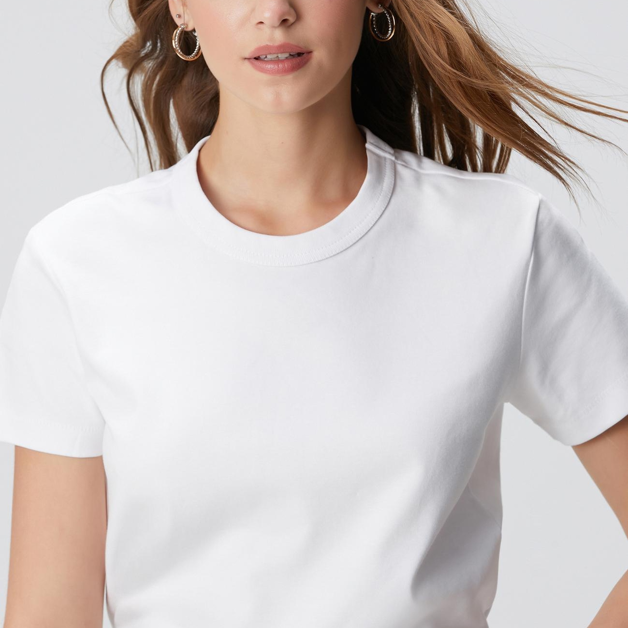 Network Kadın Kırık Beyaz Basic T-shirt