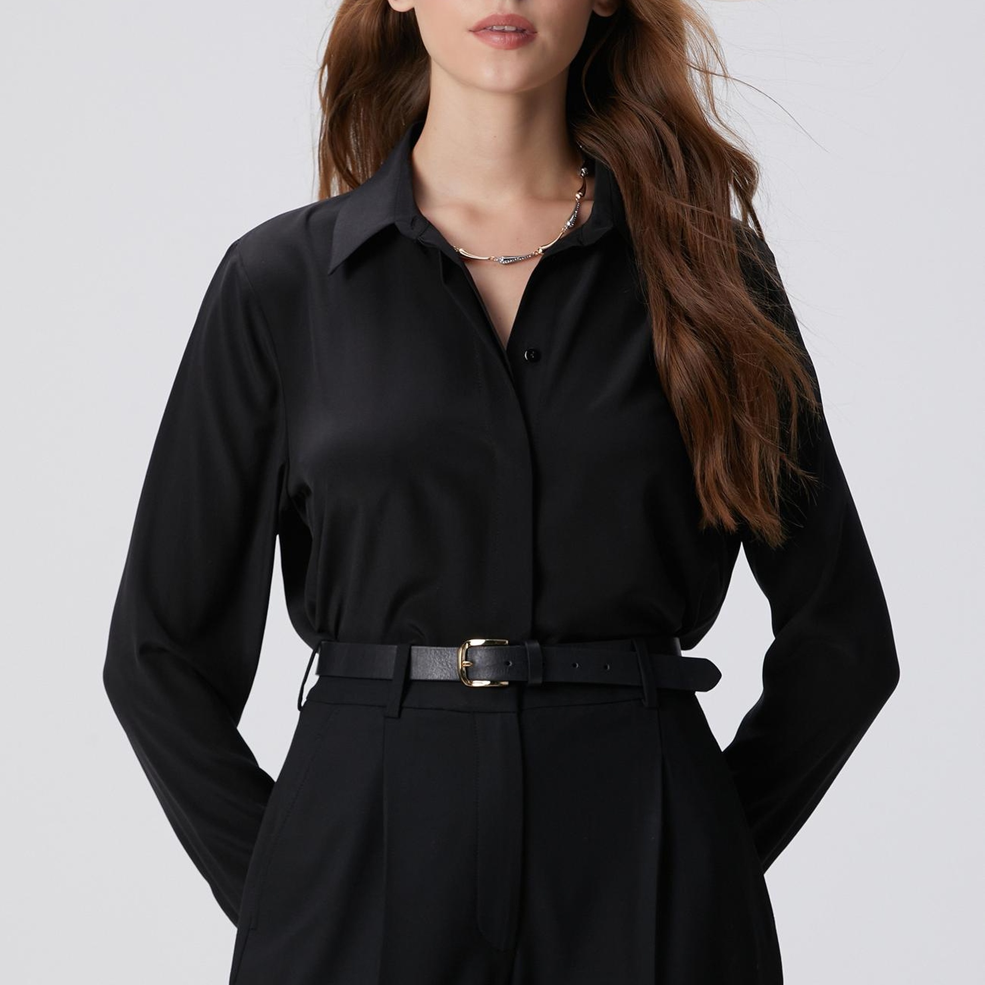 Network Kadın Limited Siyah İpek Gömlek