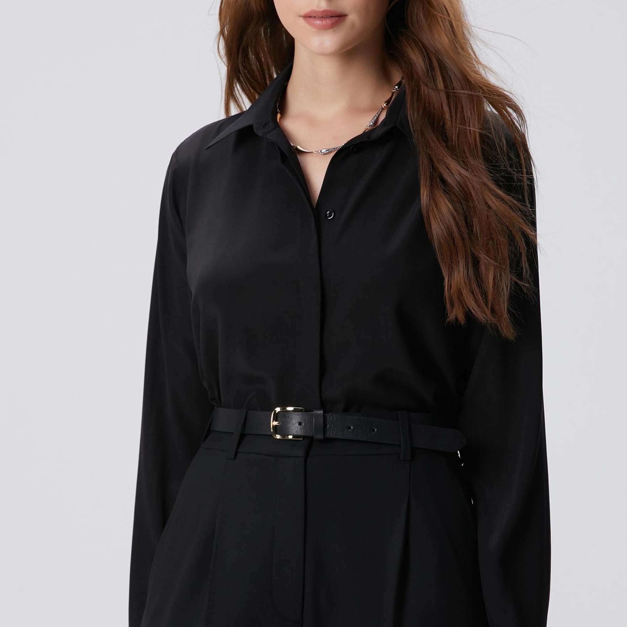 Network Kadın Limited Siyah İpek Gömlek