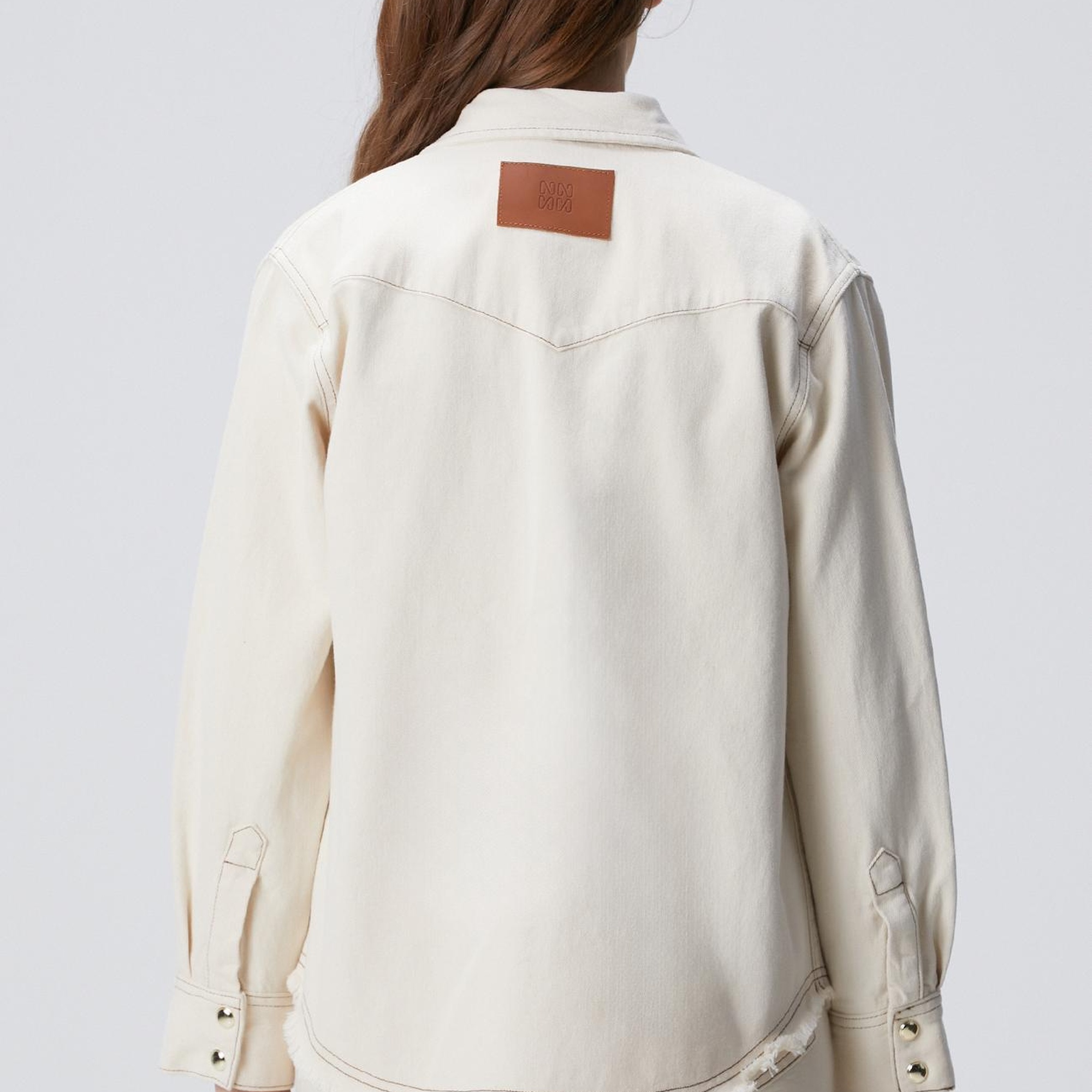 Network Kadın Naturel Aksesuarlı Denim Gömlek