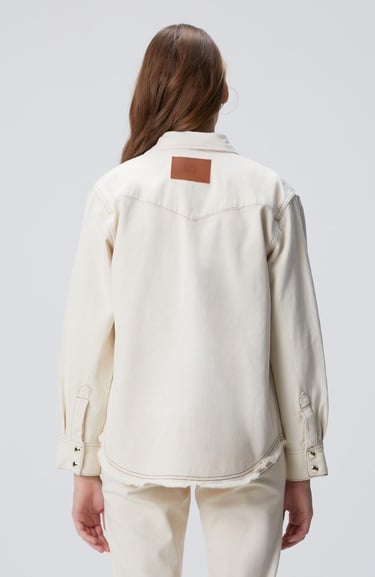  Network Kadın Naturel Aksesuarlı Denim Gömlek