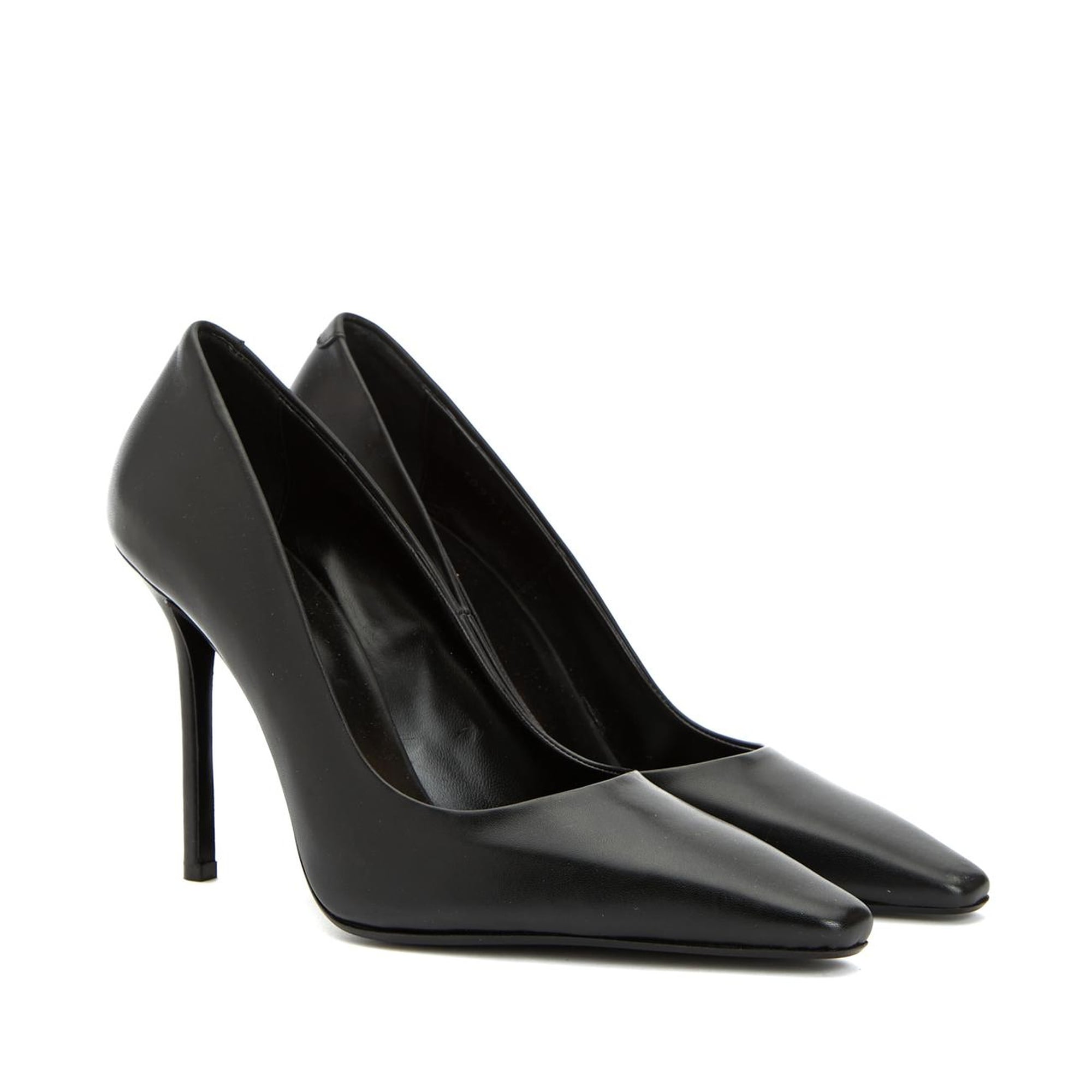 Network Kadın Siyah Deri Topuklu Ayakkabı