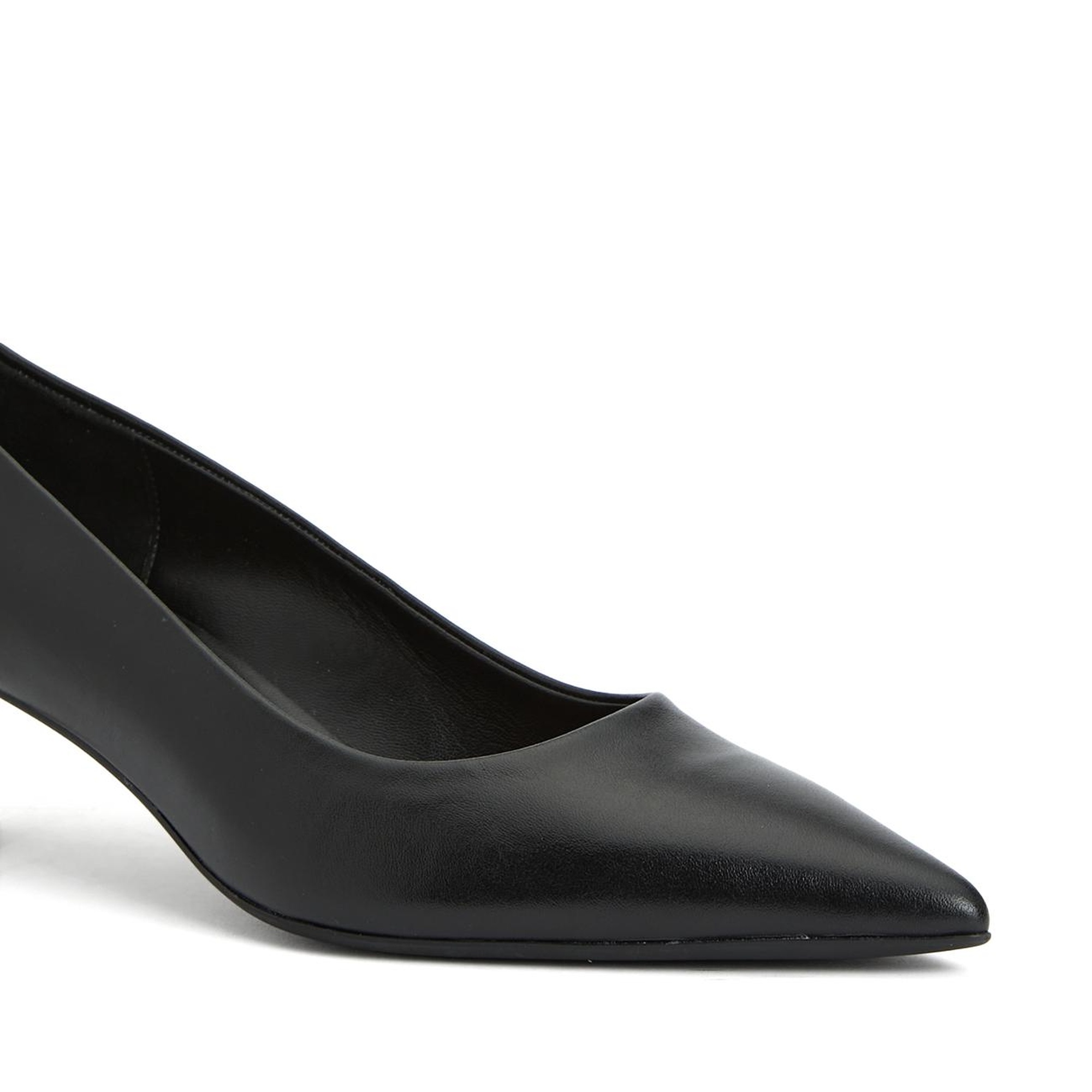 Divarese Kadın Siyah Deri Topuklu Ayakkabı