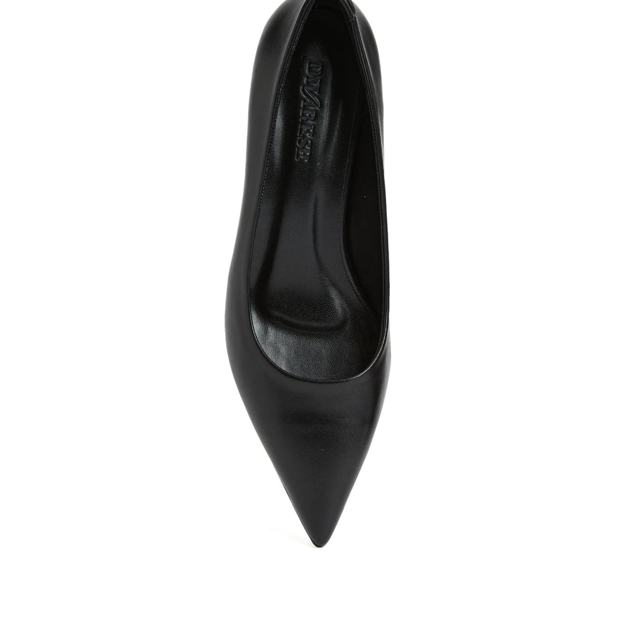 Divarese Kadın Siyah Deri Topuklu Ayakkabı