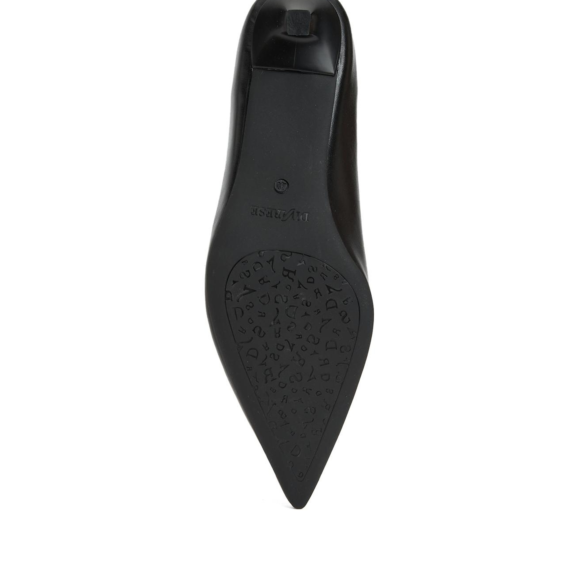 Divarese Kadın Siyah Deri Topuklu Ayakkabı