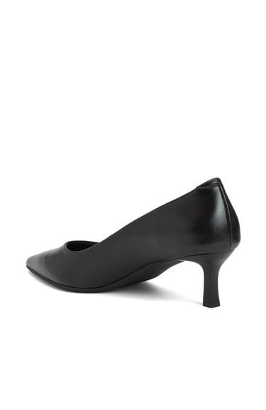  Divarese Kadın Siyah Deri Topuklu Ayakkabı