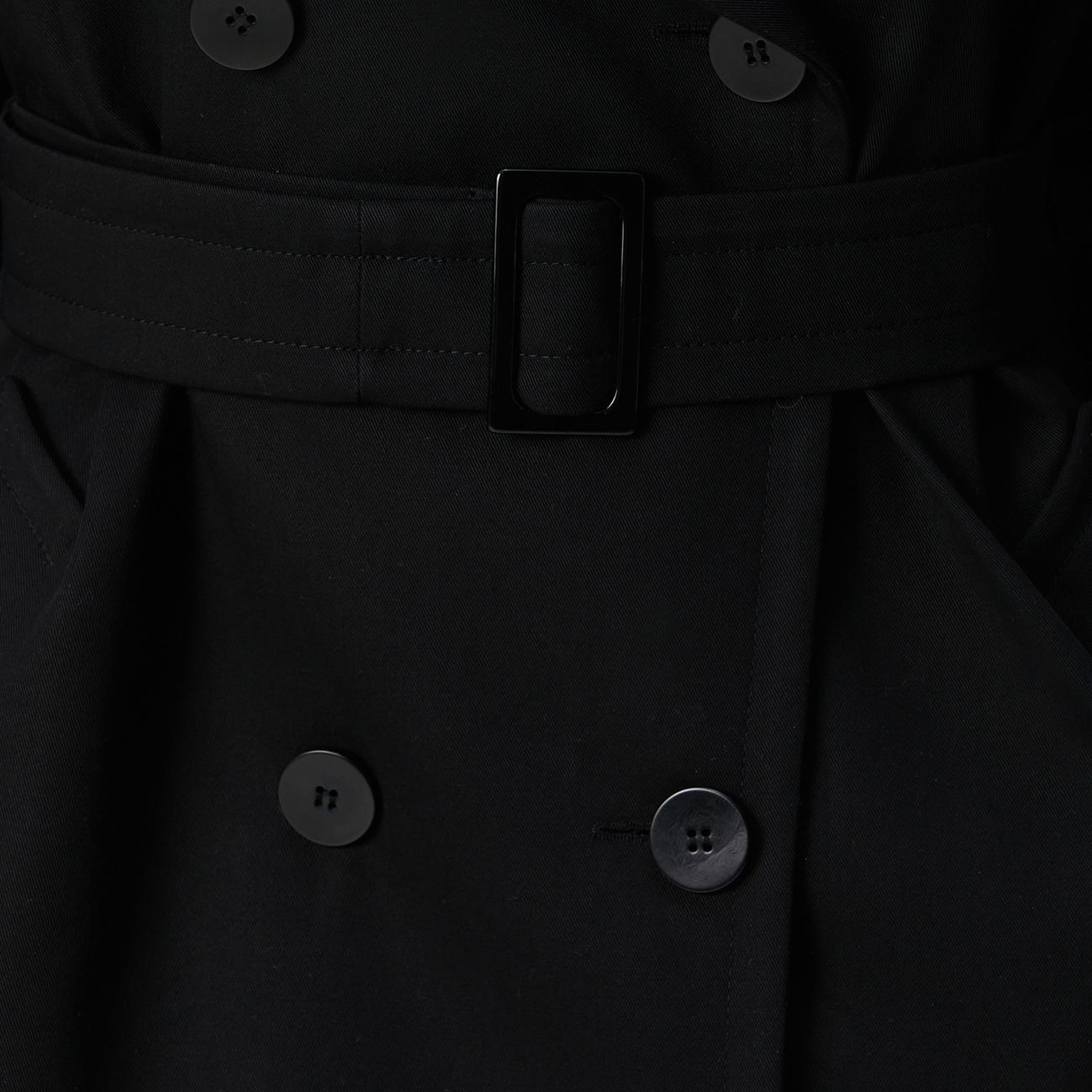 Network Kadın Siyah Kruvaze Trençkot