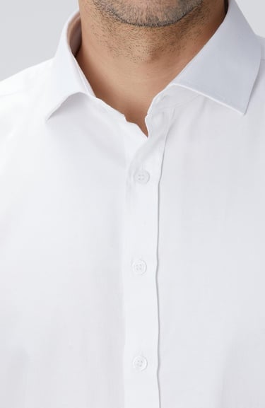  Network Erkek Slim Fit Beyaz Pamuk Saten Gömlek