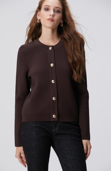  Network Kadın Kahverengi Triko Ceket