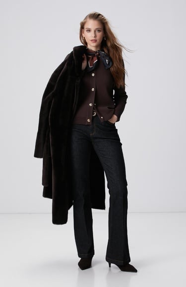  Network Kadın Kahverengi Triko Ceket