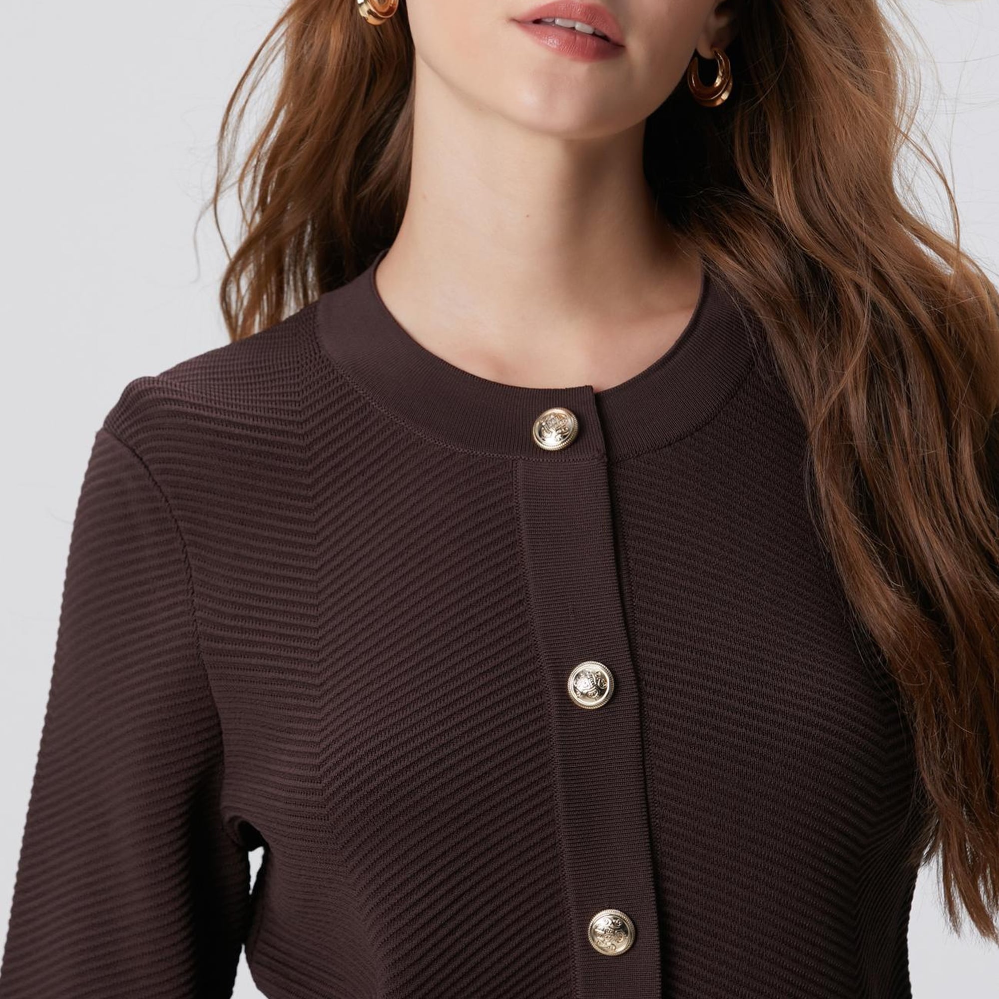 Network Kadın Kahverengi Triko Ceket