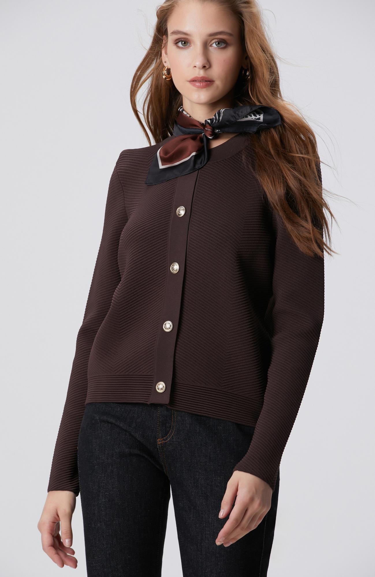  Network Kadın Kahverengi Triko Ceket