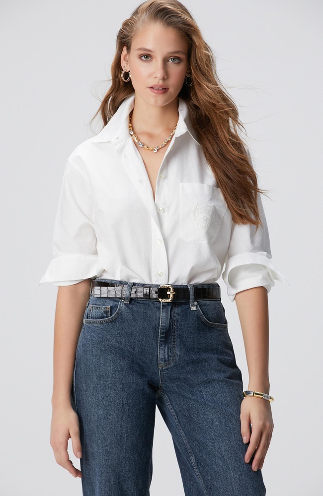  Network Kadın Beyaz Oxford Gömlek