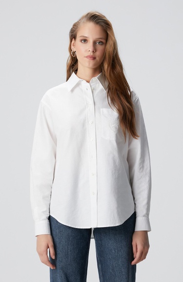  Network Kadın Beyaz Oxford Gömlek