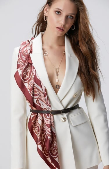  Network Kadın Kırık Beyaz Kruvaze Ceket