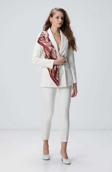  Network Kadın Kırık Beyaz Kruvaze Ceket