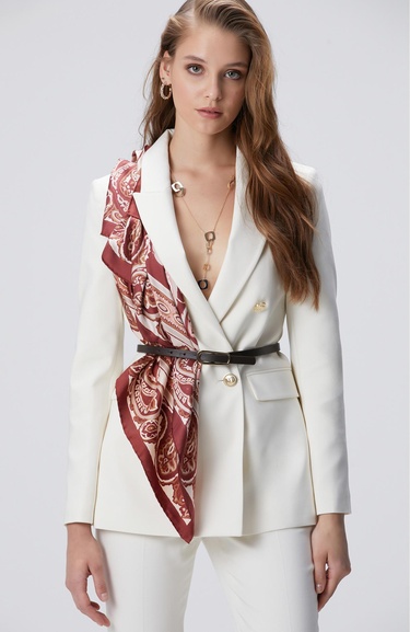  Network Kadın Kırık Beyaz Kruvaze Ceket