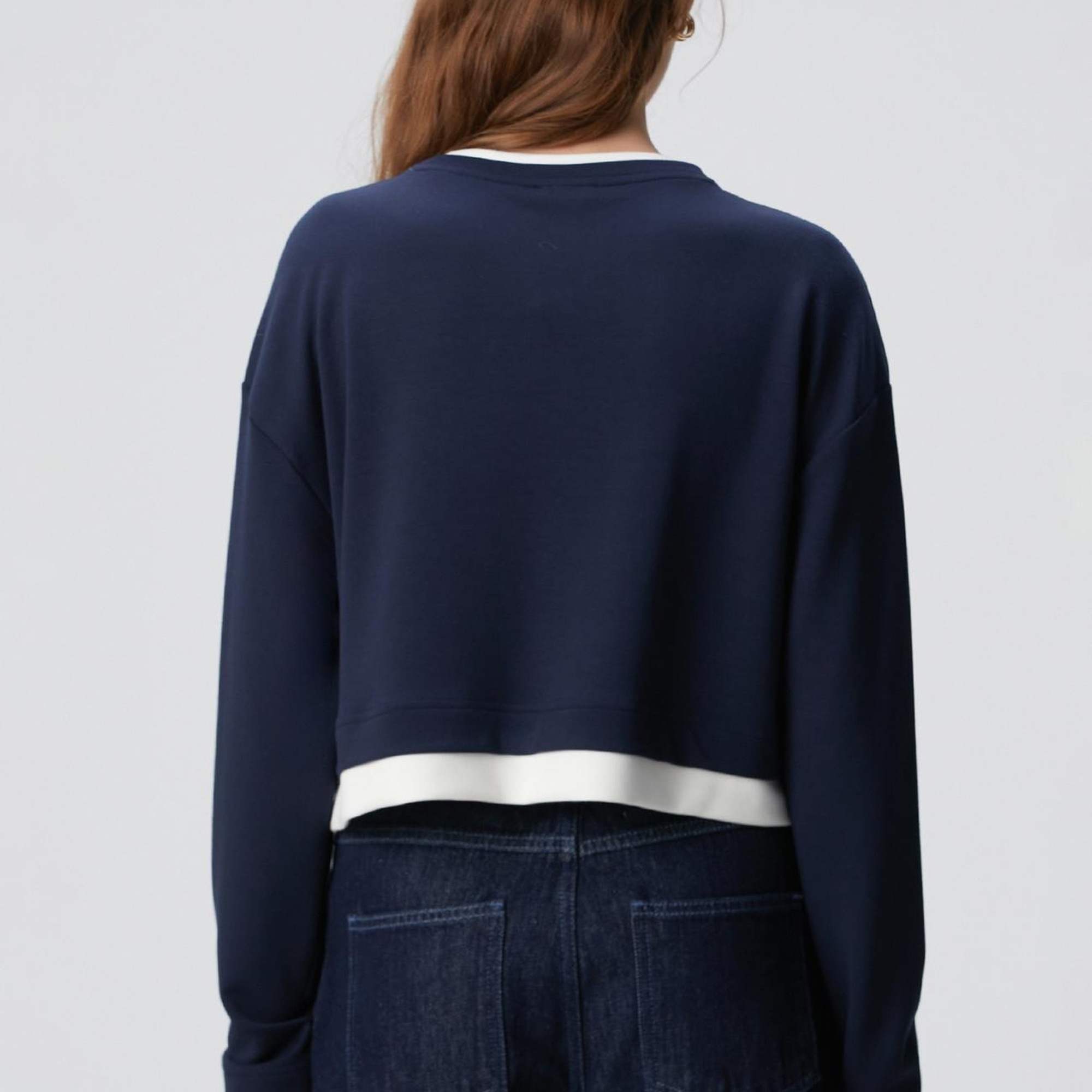 Network Kadın Lacivert Çift Renkli T-shirt