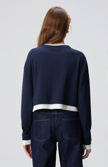  Network Kadın Lacivert Çift Renkli T-shirt