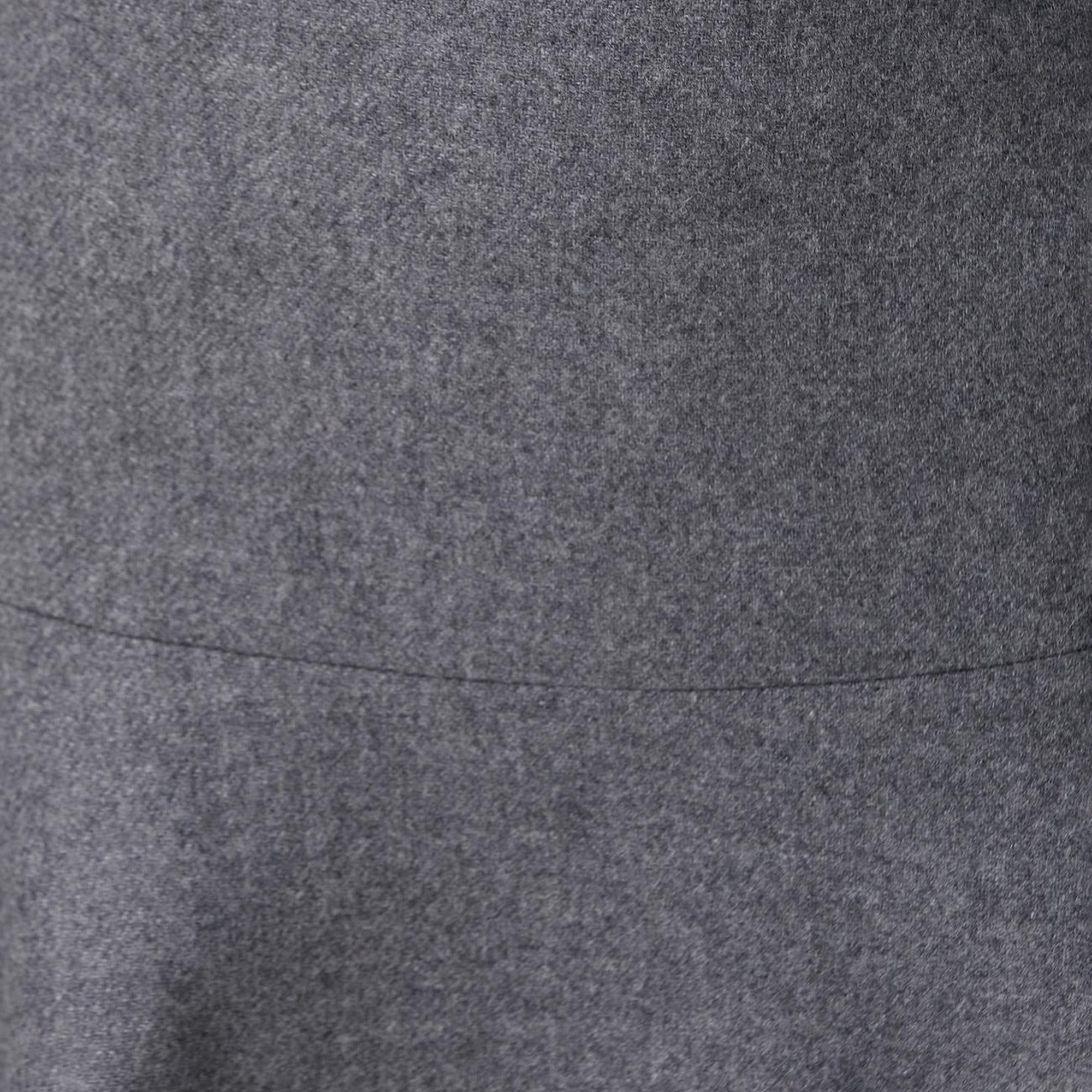 Network Kadın Gri Melanj Yün Karışımlı Mini Etek