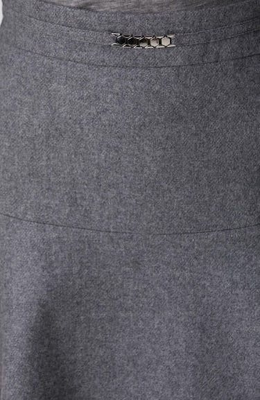  Network Kadın Gri Melanj Yün Karışımlı Mini Etek