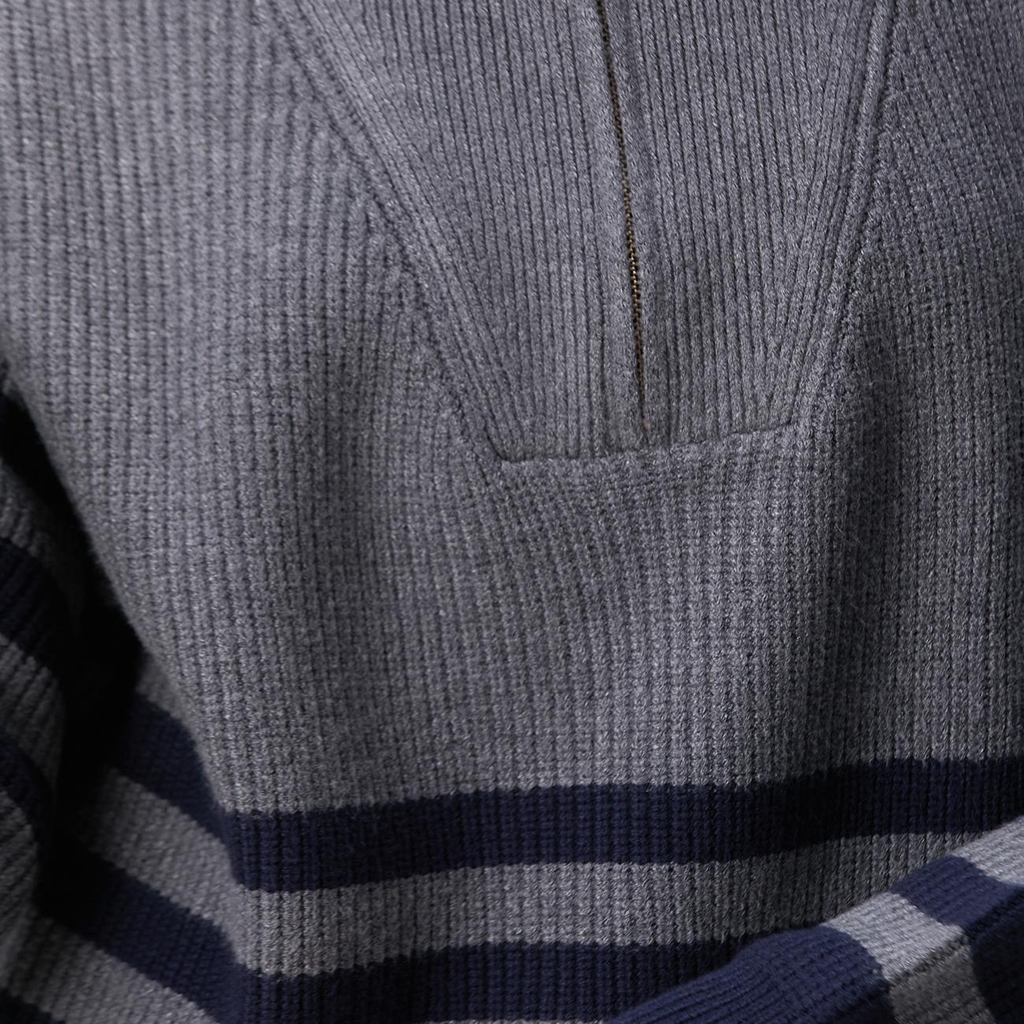 Network Kadın Gri Melanj Lacivert Çizgili Kazak