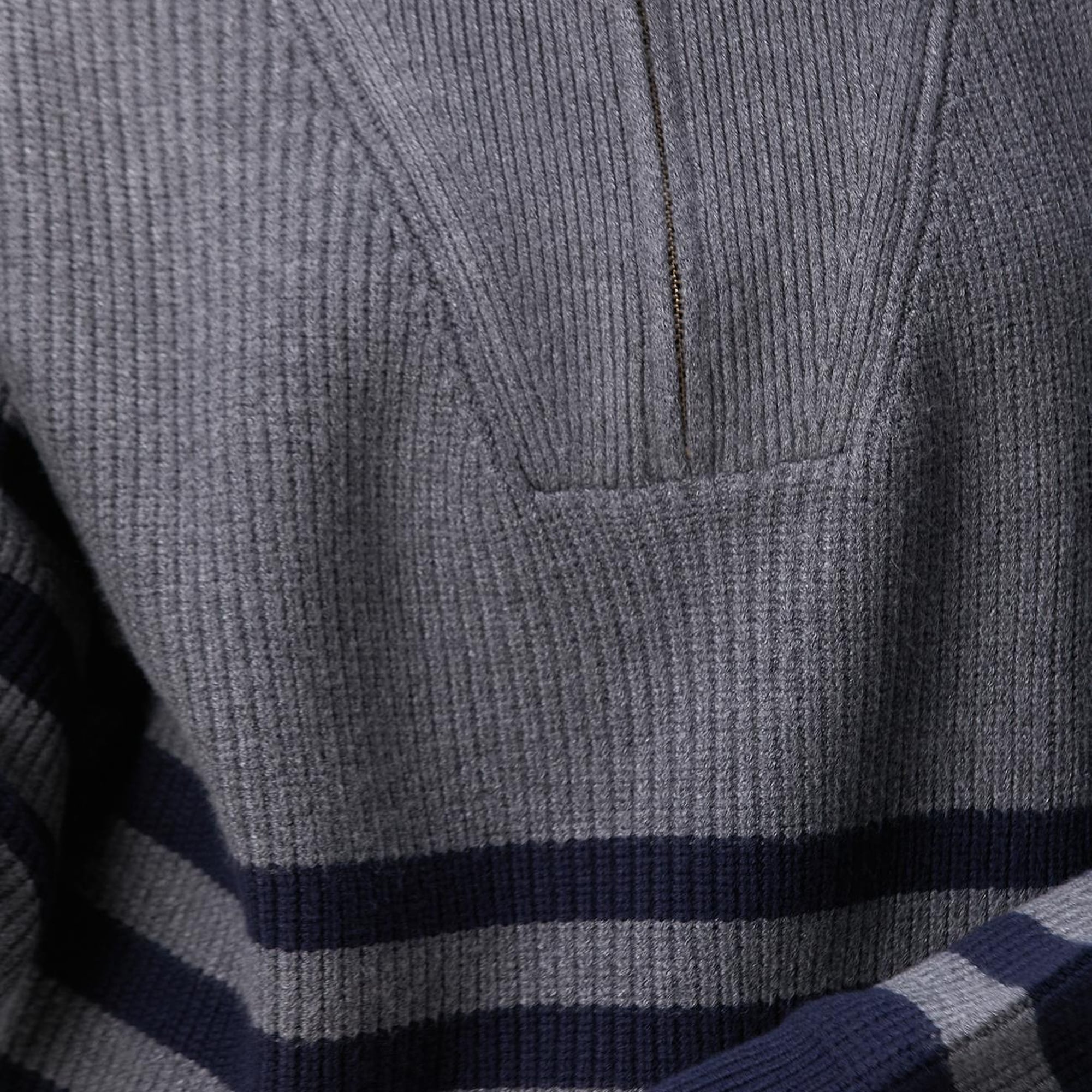 Network Kadın Gri Melanj Lacivert Çizgili Kazak