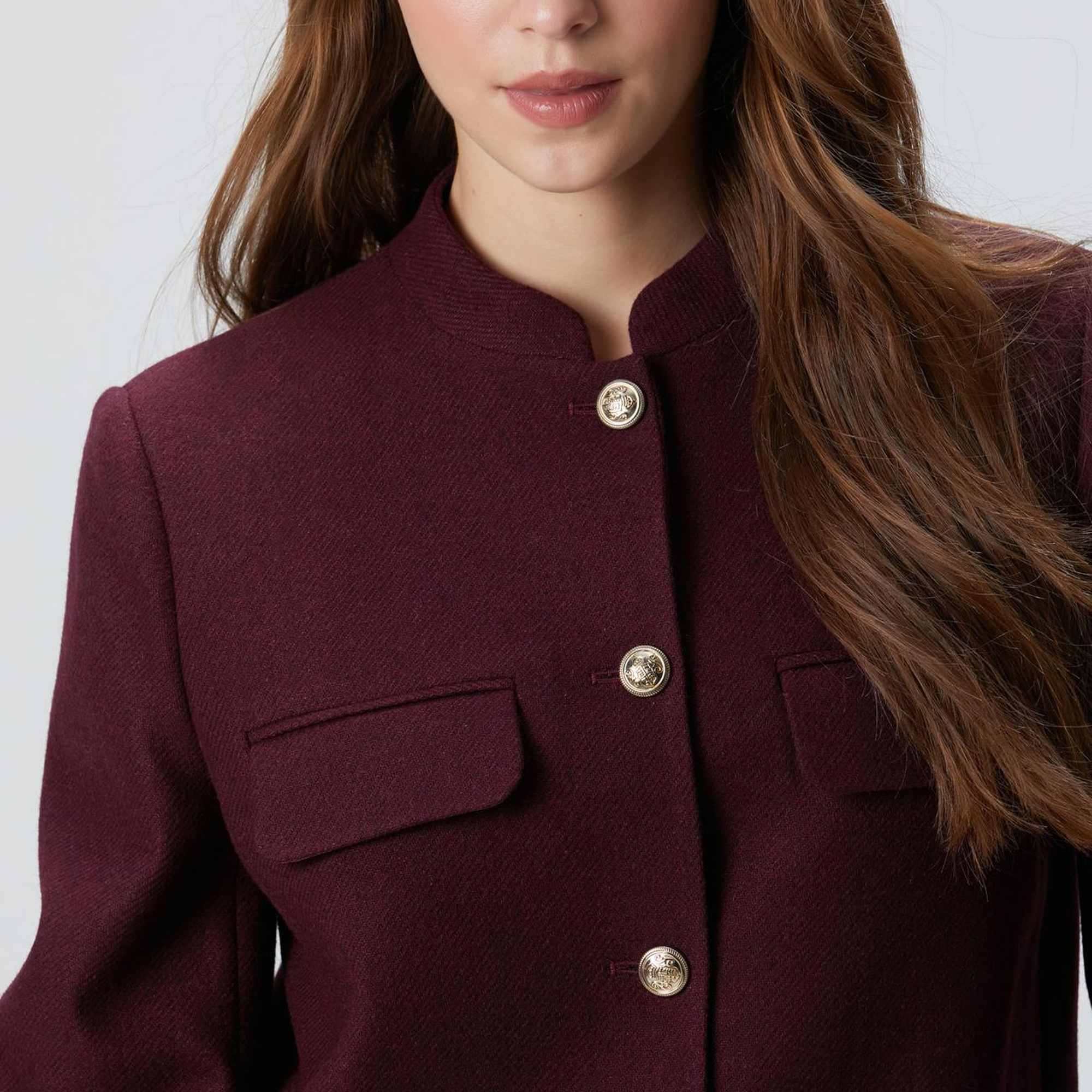 Network Kadın Vişne Yün Karışımlı Ceket