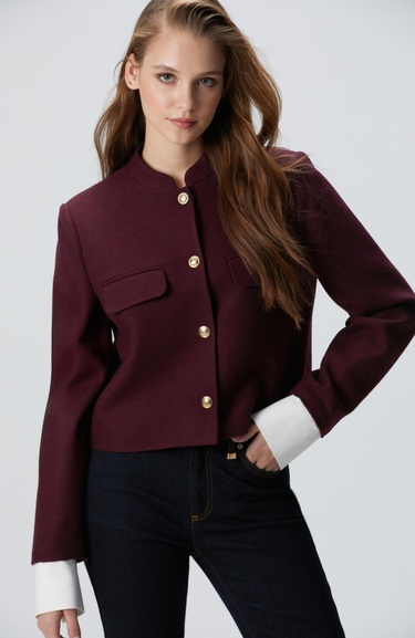  Network Kadın Vişne Yün Karışımlı Ceket