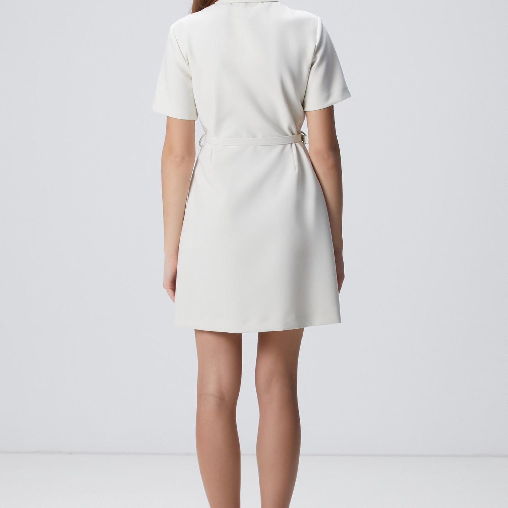 Network Kadın Kırık Beyaz Kemerli Mini Elbise