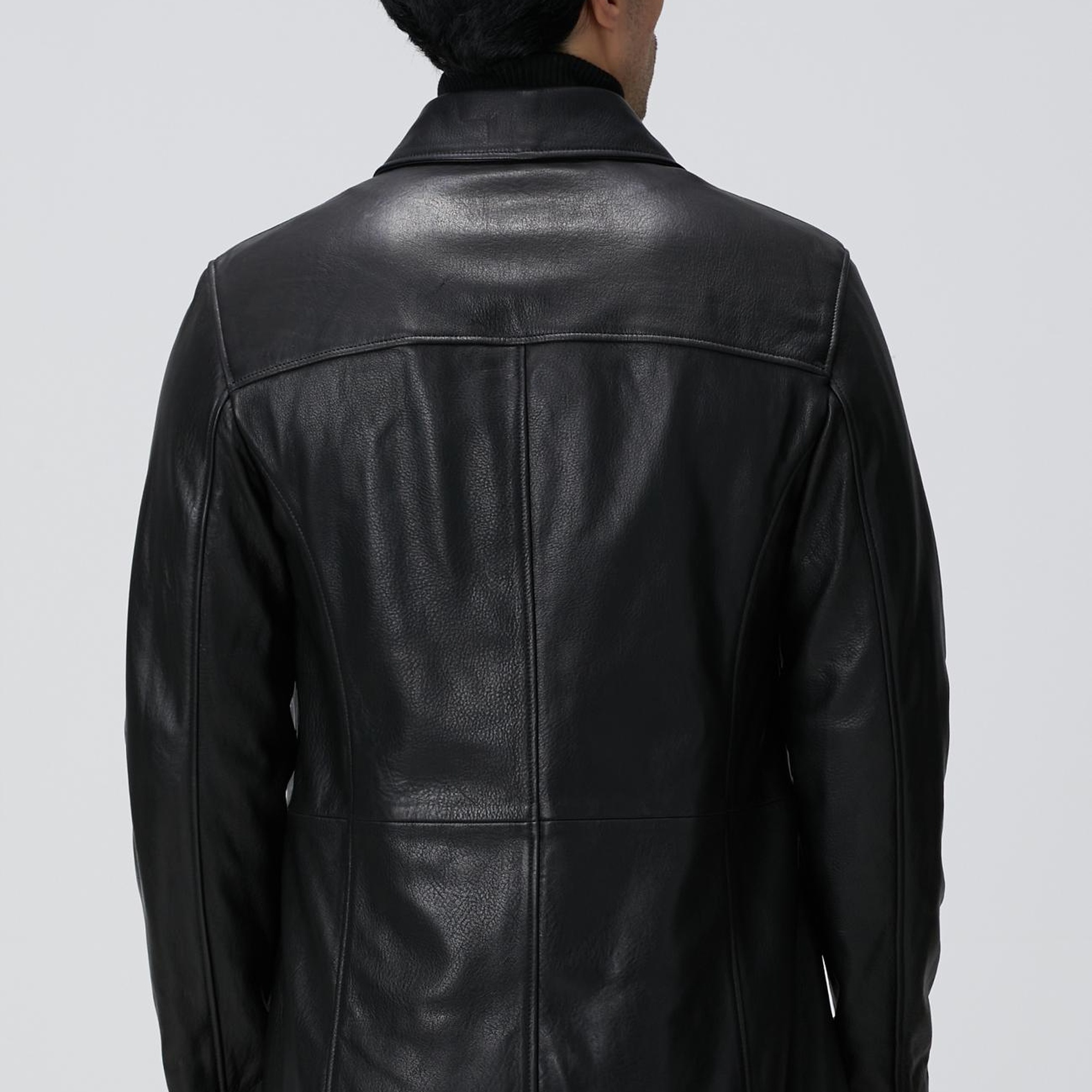 Network Erkek Siyah Deri Pardösü