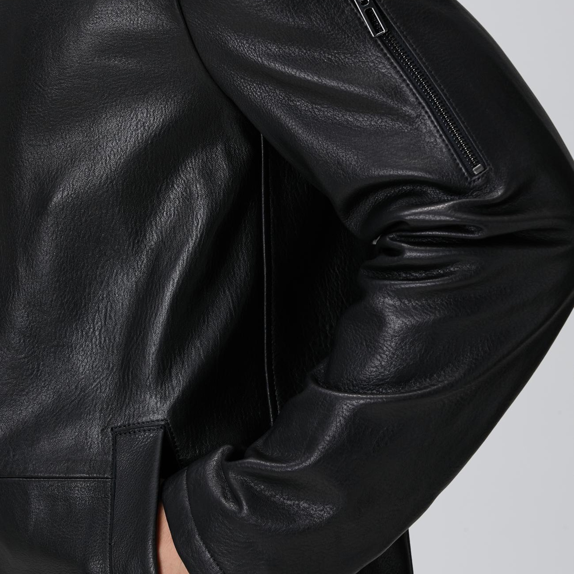 Network Erkek Siyah Deri Pardösü