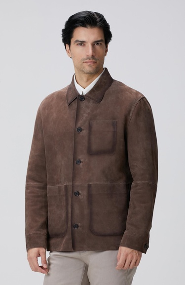  Network Erkek Kahverengi Nubuk Deri Ceket