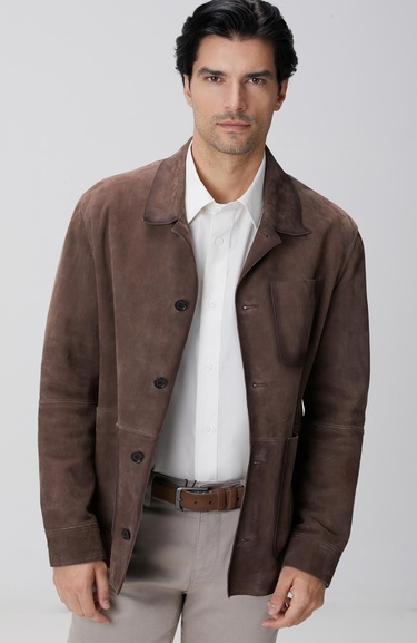  Network Erkek Kahverengi Nubuk Deri Ceket