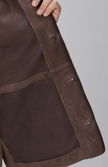  Network Erkek Kahverengi Nubuk Deri Ceket